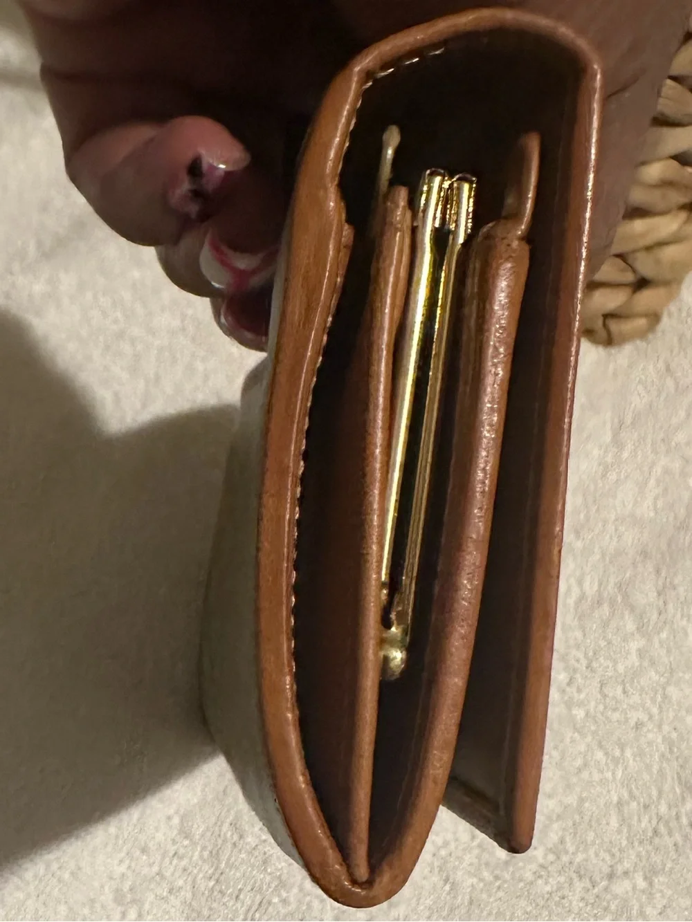 Celine Macadam Kiss Lock Wallet Leather Long Wallet Made in Italy